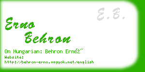 erno behron business card